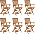 Solivagant Ensemble à Manger d'extérieur Pliable 7pcs Bois d'acacia Solide — en bois, 7 pièces, 49 KG