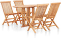 Salon de jardin et ensemble lounge — en bois, pliable, 5 pièces