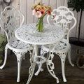 Lazy Susan London Rose Ensemble de Meubles de Jardin Rond: résistant aux intempéries, en aluminium, 2 Places, 60 cm, blanc