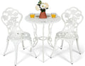 COSTWAY Salon de jardin et ensemble lounge — à motifs, en aluminium, 3 pièces, 150 kg, blanc