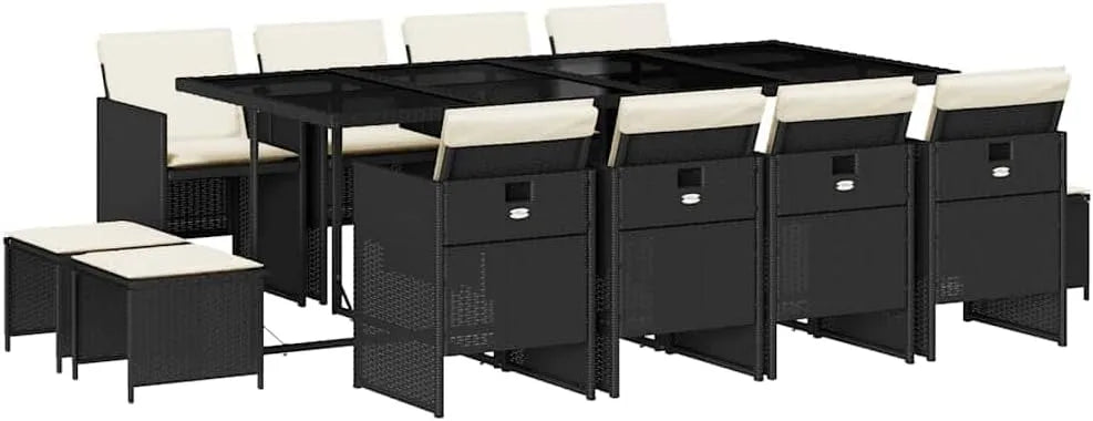 Chaise: avec coussins, 13 pièces, noir