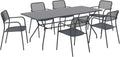 Oviala Ensemble Table et 6 fauteuils de Jardin Gris Anthracite