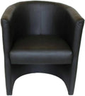 Fauteuil et chaise rembourrée — en cuir PU, noir