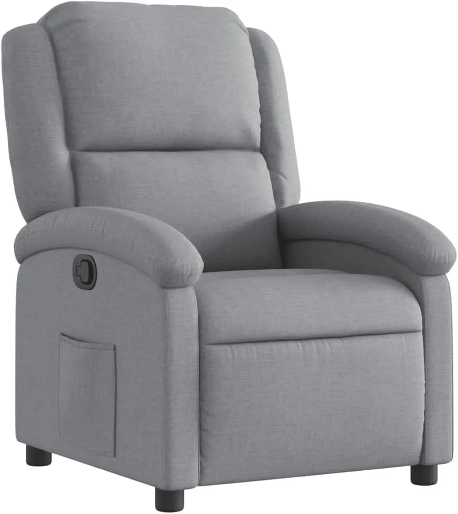 Chaise: revêtement en tissu, avec dossier, réglable, gris, inclinable