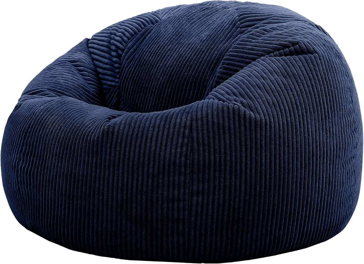 Icon Kingston Pouf Velours Côtelé – en velours côtelé, bleu