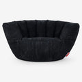 Lounge Pug Pouf Fauteuil et chaise rembourrée Charles Vintish en Velours Côtelé: noir