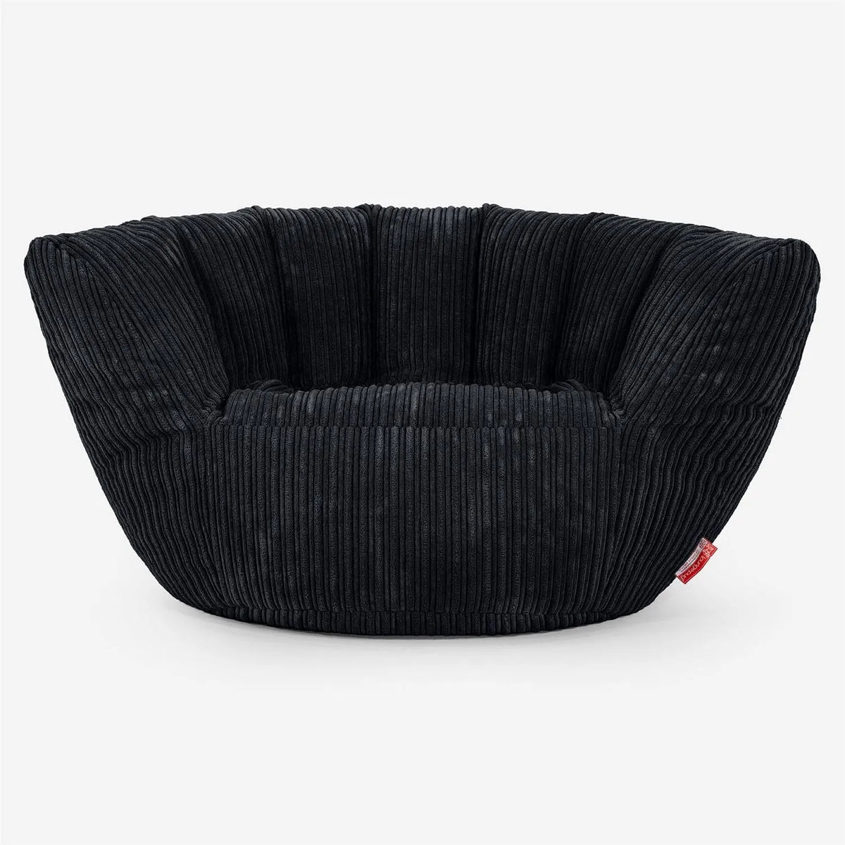 Lounge Pug Pouf Fauteuil et chaise rembourrée Charles Vintish en Velours Côtelé: noir