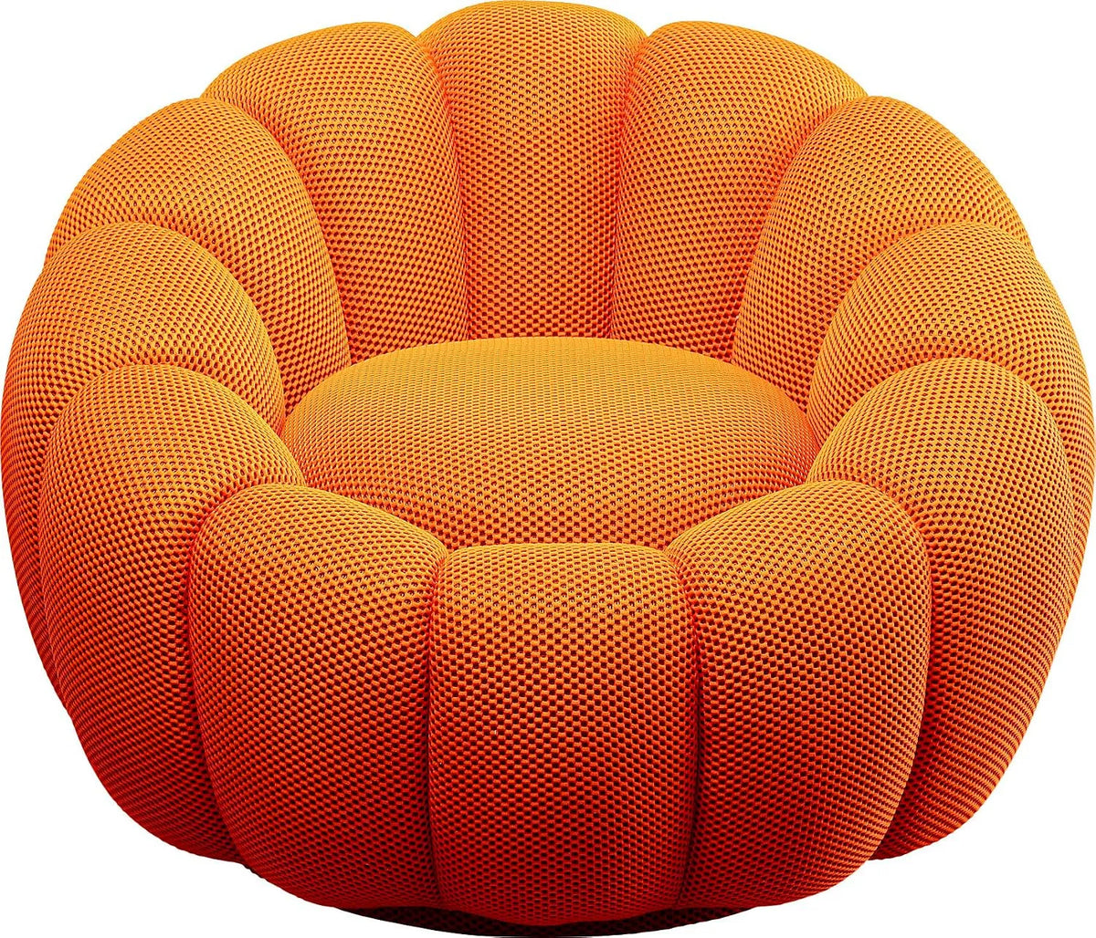 Kare Peppo Bloom Fauteuil et chaise rembourrée pivotant Design Orange Hauteur d'assise 40 – 68 × 94 × 94 cm, 40 cm