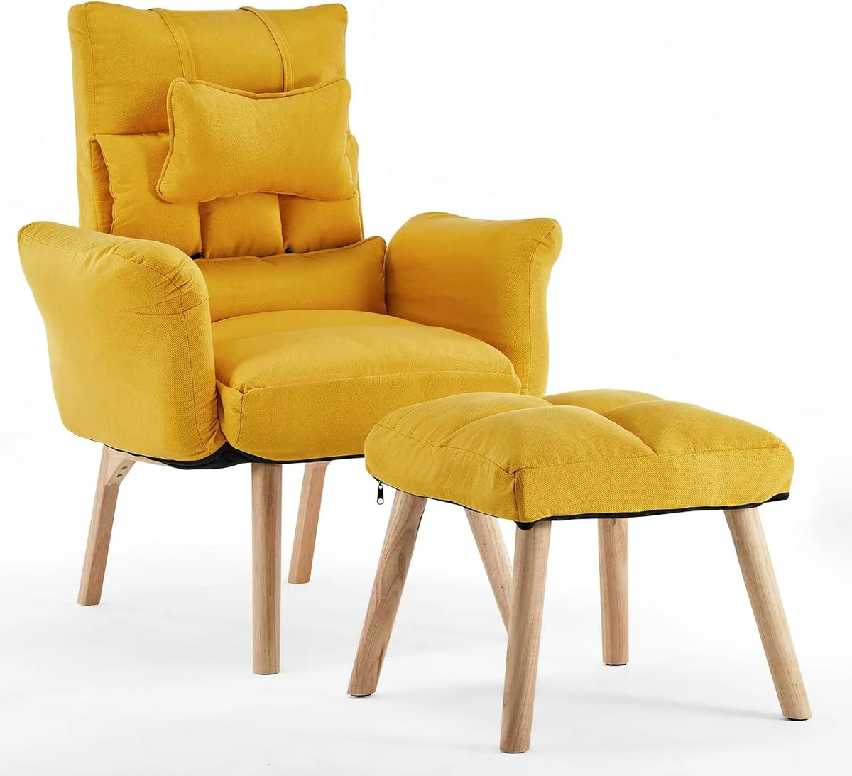 Fauteuil relax et fauteuil inclinable – en bois, réglable, jaune