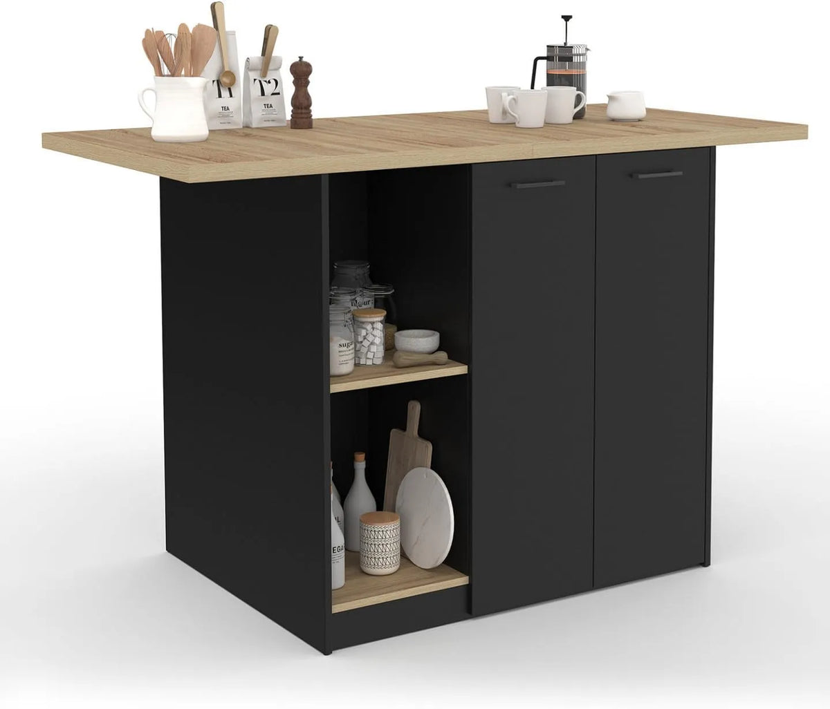 IDMarket – BAO 140, en bois, 140 cm, noir