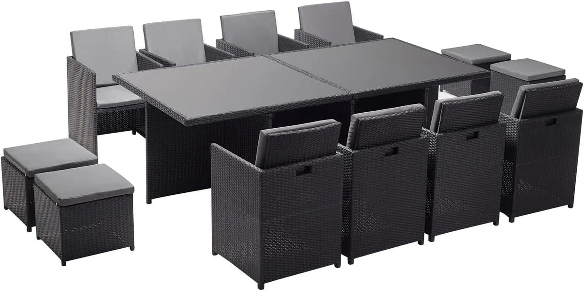 Salon de jardin et ensemble lounge – USINE, en acier, 12 Places, 5 mm, gris