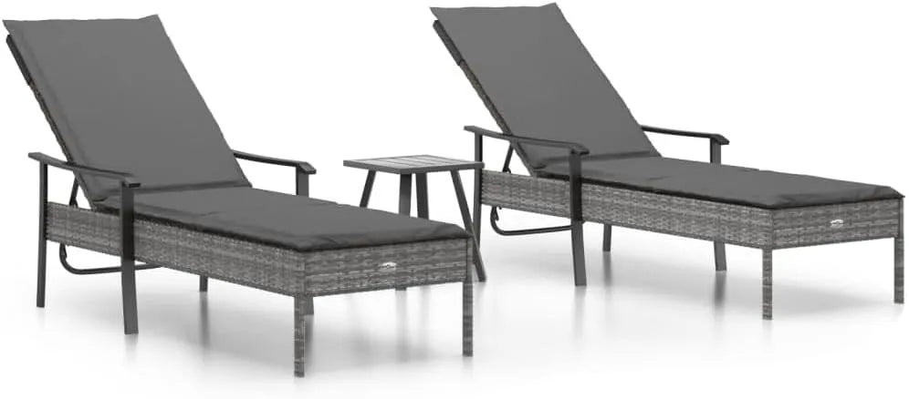 Chaise – avec coussins, Lot de 2, gris