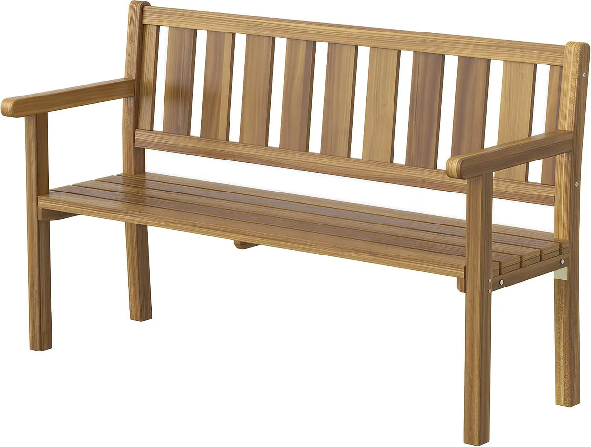 Outsunny Banc de jardin et banquette de terrasse – en bois, 2 Places, 150 × 57 × 93 cm