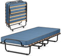 Bureau et table informatique — en acier, rembourrage en mousse, avec bureau, pliable, 80 × 190 cm, bleu, avec roulettes, revêtement en tissu