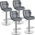 Chaise — pivotant, réglable, Lot de 4, 44 × 50, 5 × 89 cm, 136 kg, gris, revêtement en velours