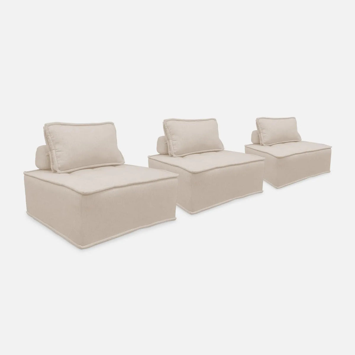 Canapé modulaire: revêtement en tissu, avec coussins, avec chauffage, Lot de 3