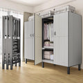 Armoire-penderie et garde-robe de rangement — en acier, pliable, grande capacité, format portable, 125cm