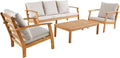 Salon de jardin et ensemble lounge: USHUAIA, en bois, 5 Places