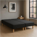 TAPISSIER Noir 90x200x2 180x200 — 90 × 200 × 2, 180 × 200, revêtement en tissu