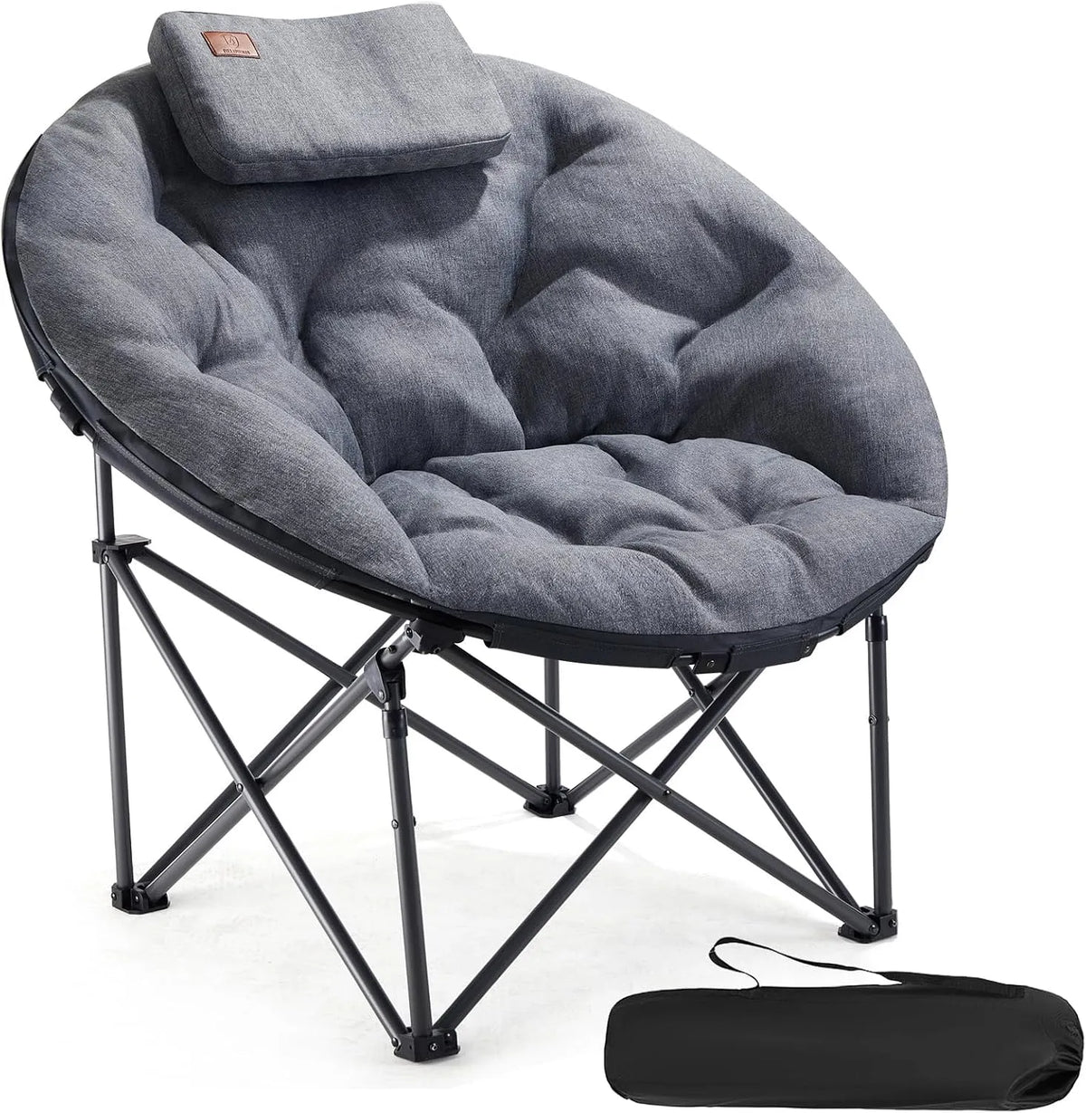 Chaise – ADVANCED, avec coussins, pliable, 150 kg, gris
