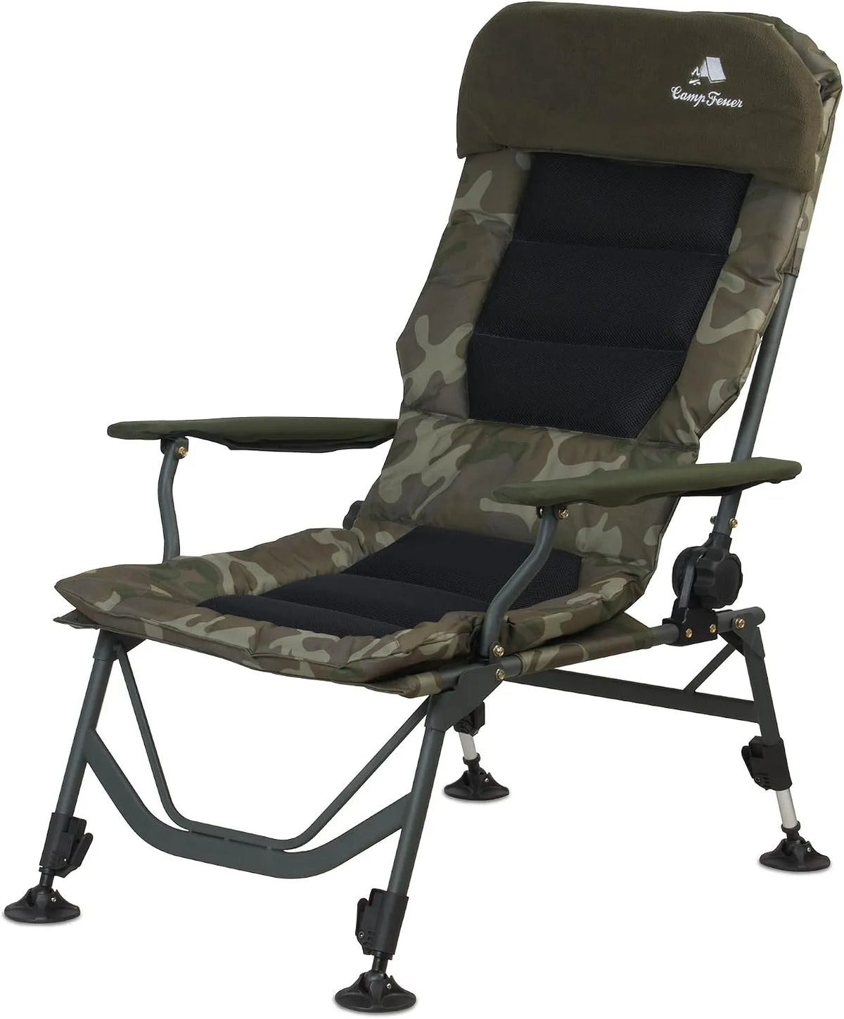 Chaise — avec coussins, pliable, réglable, vert