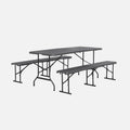 Set de table: en plastique, avec poignée, pliable, 180cm, gris