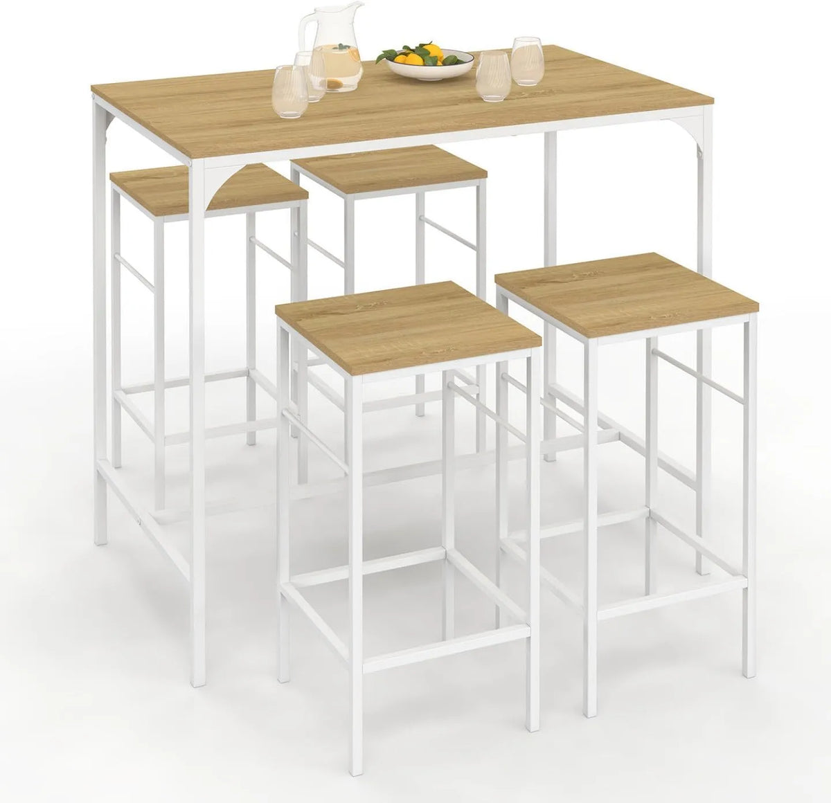 IDMarket — en métal, en bois, 100 cm, blanc