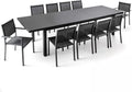 Oviala Ensemble Table de jardin et table de terrasse Extensible 256-320 cm et 10