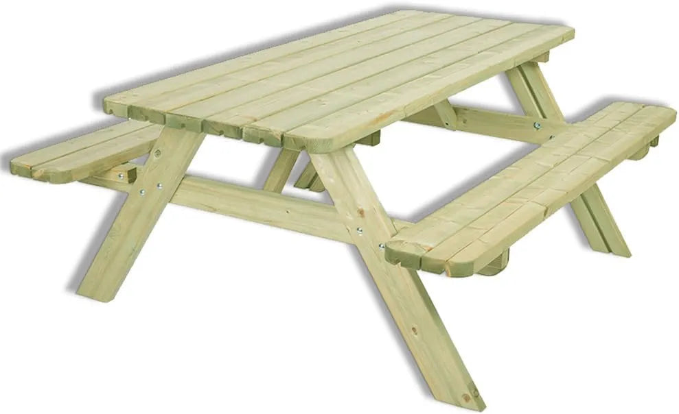 Table de pique-nique en bois pour 6 personnes – 177 × 154 × 74 cm, 42 mm