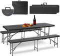 Sekey Ensemble Table de Pique Nique Pliable 180 cm — 3 Pièces, noir