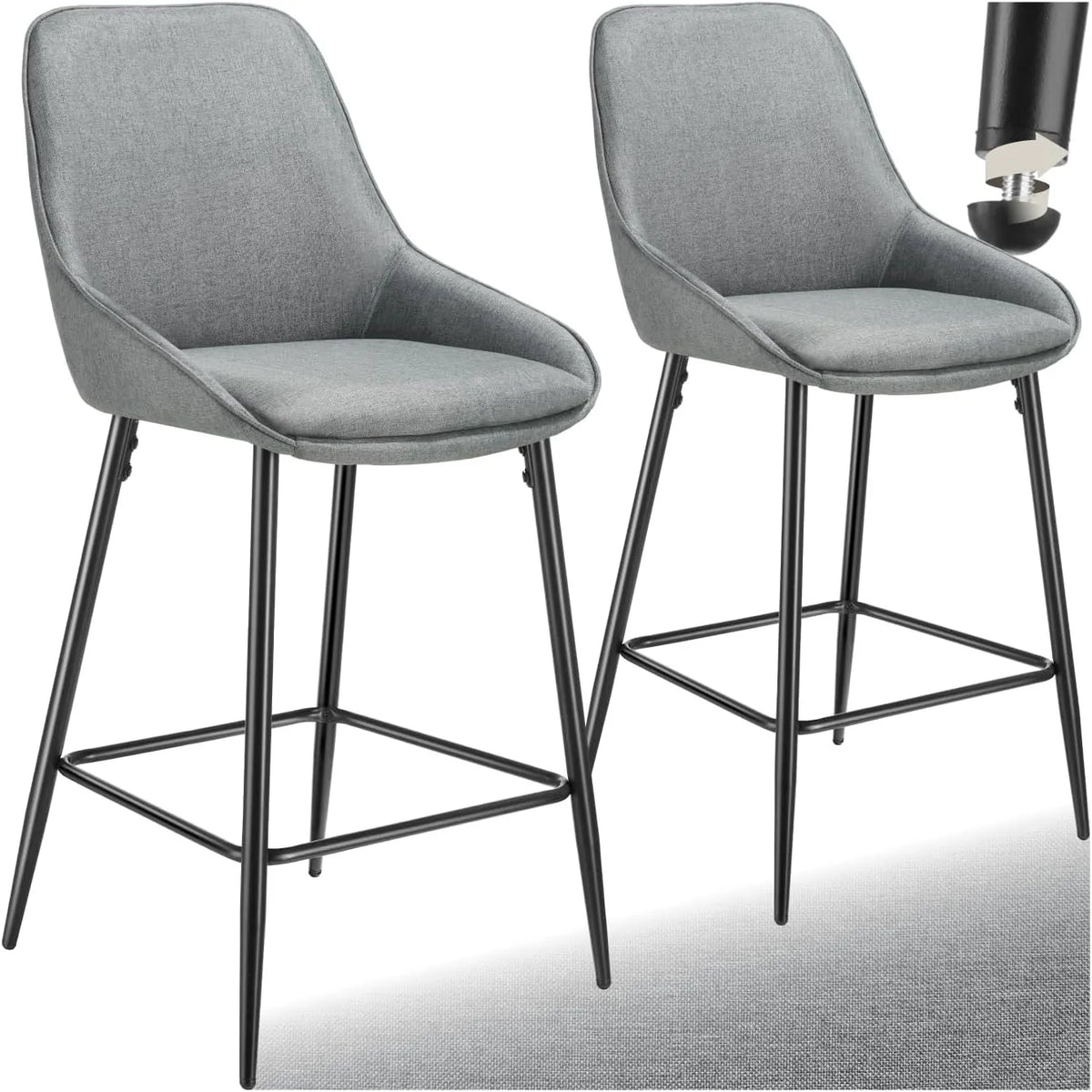 tectake Chaise: revêtement en tissu, avec dossier, Lot de 2