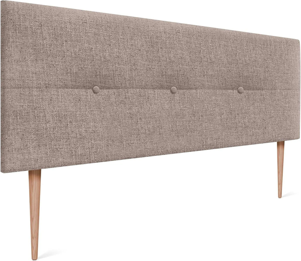 Tête de lit en Lin Naturel avec Boutons et Pieds: en bois, 145 × 105cm