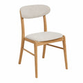 Chaise de salle à manger en bois et lin beige