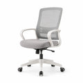 Chaise de bureau en tissu gris avec base pivotante