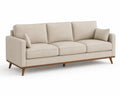 Canapé 3 places en tissu beige avec pieds en bois