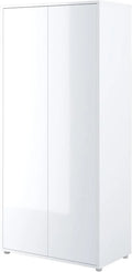 Armoire de rangement: BC-20, avec tringle, avec Bibliothèque et étagère de rangements, avec armoire, 2 Portes, blanc, MEBLINI BC-20, avec étagères