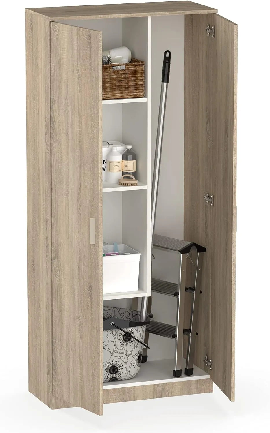 Armoire de rangement — réglable, 2 portes, 180 × 80 × 35cm