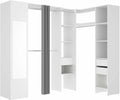 Vente-unique-Dressing d'angle avec Rideau et 1 Porte – Bertrand, gris