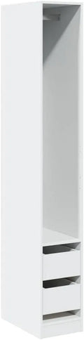 Armoire-penderie et garde-robe de rangement — en bois, avec rangement, 30 × 50 × 200 cm, blanc