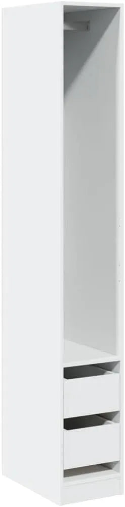 Armoire-penderie et garde-robe de rangement — en bois, avec rangement, 30 × 50 × 200 cm, blanc