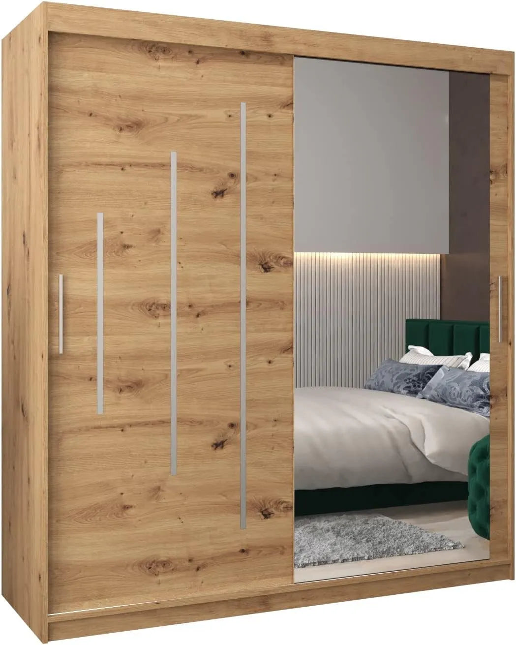 Armoire de rangement: Artisan, avec rangement, avec Bibliothèque et étagère de rangements, 180 × 200 × 62 cm, avec étagères