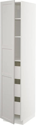 Armoire de rangement — METOD, avec tiroirs, 40 × 60 × 200 cm, gris