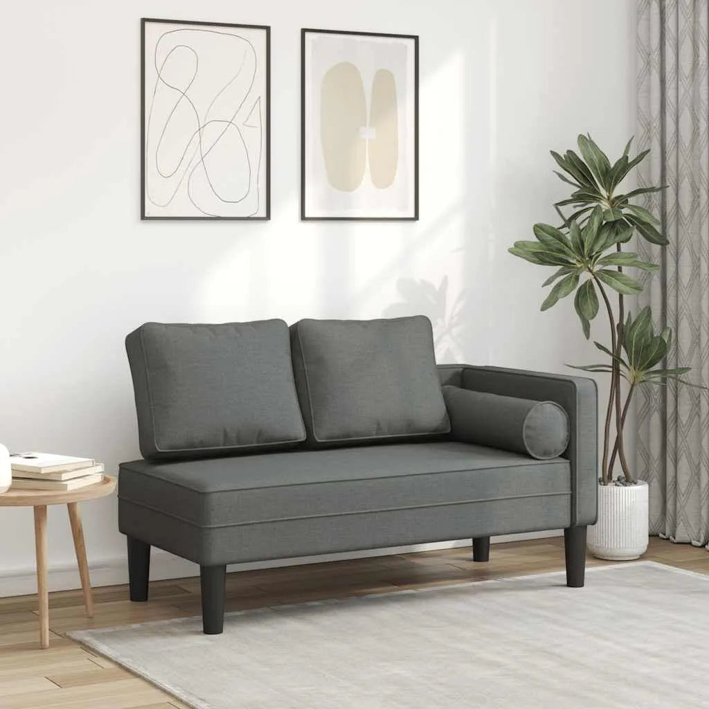 Bureau et table informatique – revêtement en tissu, avec coussins, gris