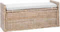 Banc et banquette d'intérieur – avec rangement, avec coussins, 110 × 40 × 50 cm, en résine tressée