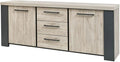 Buffet et meuble de rangement 2 Portes 3 Tiroirs Imitation Bois – en bois, avec tiroirs