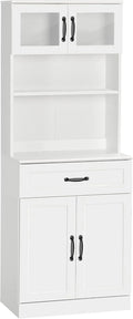 HOMCOM Armoire de rangement – avec tiroirs, 2 Portes, 60 × 38 × 161 cm, blanc
