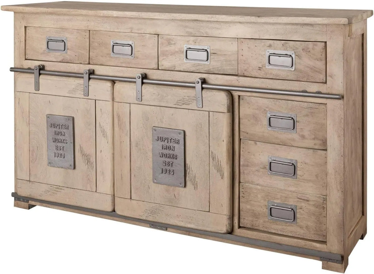 Massivmoebel24.de Buffet et meuble de rangement 150x45 Manguier laqué Blanchi Railway #320 – 150 × 45