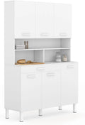 IDMarket – CINA, avec tiroirs, 6 Portes, 120 CM, blanc