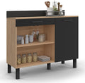 IDMarket – H.83, CINA, avec tiroirs, 1 Porte, 100 CM, 83 cm, noir