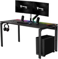 Bureau et table informatique: en métal, en cuir PU, pour gaming, noir